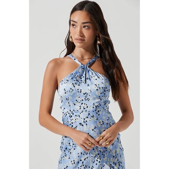 ASTR Sandrine Abstract Halter Midi Dress Size M - Picture 3 of 12